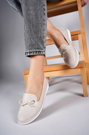 کفش کژوال بژ زنانه چرم مصنوعی پاشنه کوتاه ( 4 - 1 cm ) پاشنه ساده کد 801089690