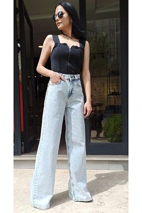 شلوار جین آبی زنانه پاچه لوله تفنگی bluewoopss - کد 801118967