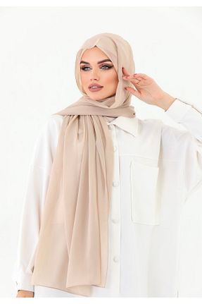 روسری بژ شیفون zocac - کد 701110332