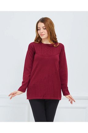 پلیور زرشکی زنانه ساده NOBLE STORE - کد 800923608