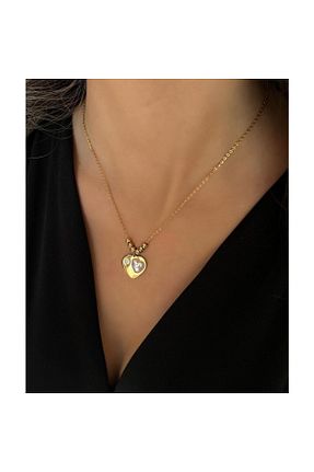 گردنبند استیل ( فولاد ) طلائی زنانه استیل (فولاد) Freya Design - کد 800819852