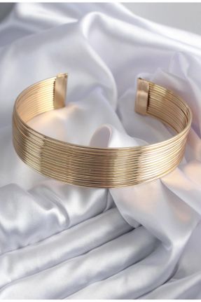 گردنبند استیل طلائی زنانه فولاد ( استیل ) کد 801216388