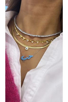 گردنبند نقره طلائی زنانه 925 عیار Bysevisilver - کد 457554538