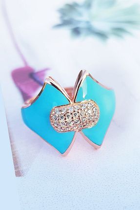 انگشتر نقره فیروزه ای زنانه زیرکن MorMajor Silver - کد 105230840