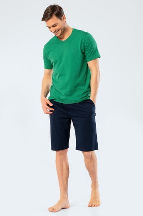ست لباس راحتی سبز مردانه پنبه (نخی) کد 98901377
