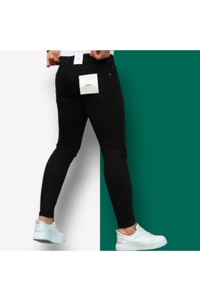 شلوار جین مشکی مردانه پاچه تنگ جین اسلیم استاندارد کد 800757785