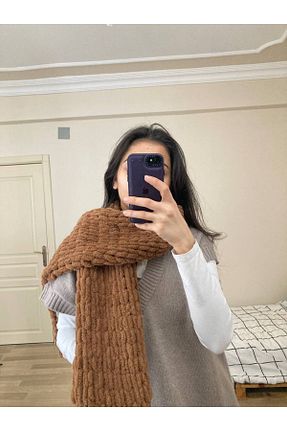 شال گردن قهوه ای زنانه میکروفیبر Moda Biçer - کد 798087749
