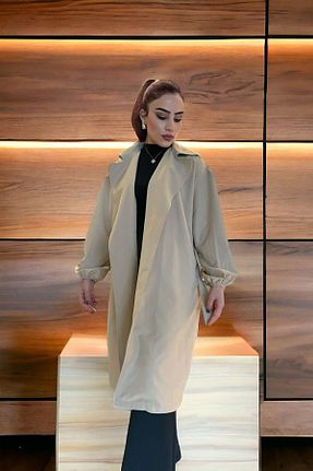 ترنچکت قهوه ای زنانه پلی استر HAKKE - کد 761803031