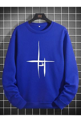 سوئیشرت آبی زنانه چاپی DAXİS Sportwear Company - کد 639300006