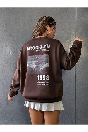 سوئیشرت سایز بزرگ قهوه ای زنانه اورسایز DAXİS Sportwear Company - کد 467703357