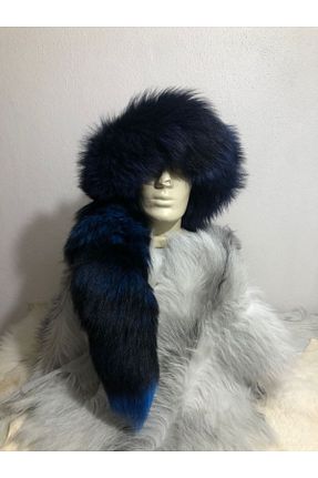 کلاه سرمه ای زنانه چرم خالص hoaryage - کد 800933661