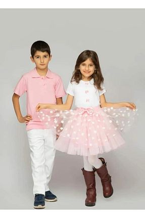 ست بالاتنه و پائین تنه صورتی بچه گانه بافتنی Nacar - کد 687795980
