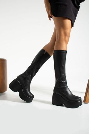 چکمه مشکی زنانه پاشنه متوسط (5-9 سانتی متر) Gökçe Shoes - کد 775771864