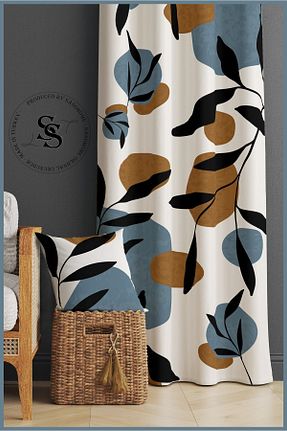 پرده زمینه آبی مخمل SasoHome - کد 714305722