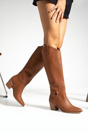 چکمه قهوه ای زنانه جیر Gökçe Shoes - کد 795274205