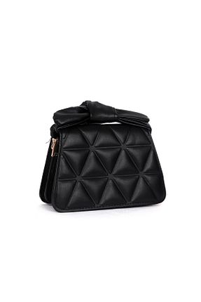 کیف دوشی مشکی زنانه چرم مصنوعی renklibaskimerkezi - کد 801008361