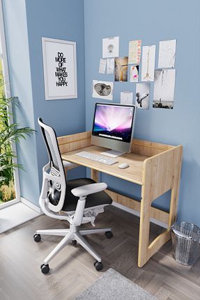 میز تحریر قهوه ای 80 سانتی متر zeo wood design - کد 793631023