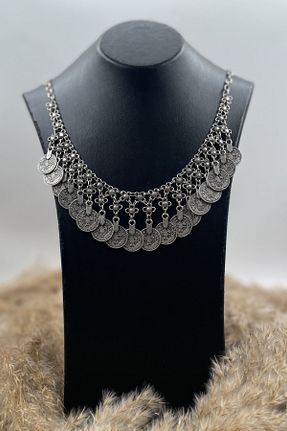 گردنبند جواهر قهوه ای زنانه روکش نقره Vesaire Accessories - کد 784518128