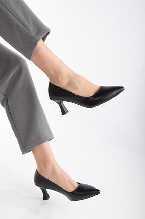 کفش استایلیتو مشکی پاشنه نازک Munshoes - کد 801156621