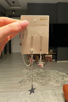 گوشواره جواهر فلزی C&E Design - کد 798823912