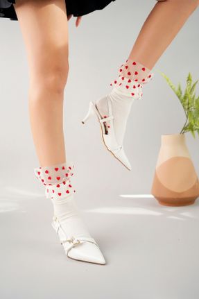 کفش پاشنه بلند کلاسیک سفید زنانه چرم لاکی پاشنه متوسط ( 5 - 9 cm ) پاشنه نازک کد 801078668