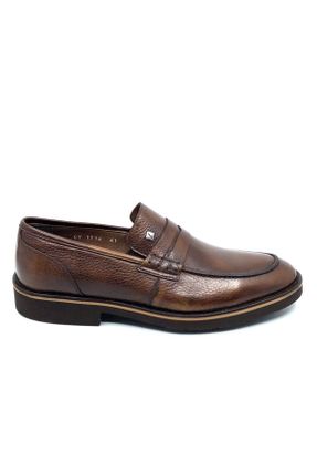کفش کلاسیک قهوه ای مردانه چرم طبیعی کد 801080494