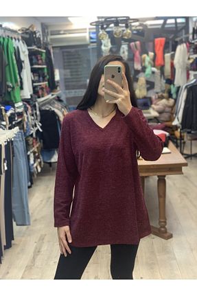 پلیور زرشکی زنانه Kırçıllı ELSİN BUTİK - کد 780547303