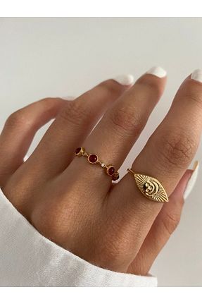 انگشتر جواهر زرشکی زنانه زیرکن ringbox - کد 337165310