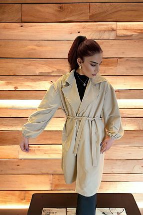 ترنچکت قهوه ای زنانه پلی استر HAKKE - کد 761803031