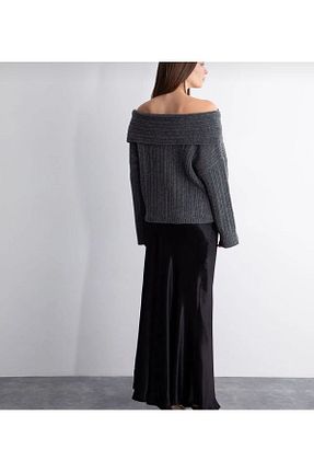 پلیور طوسی زنانه ساده ZF BUTİK - کد 801115930