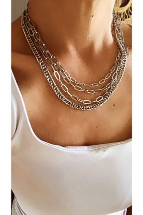 گردنبند جواهر زنانه فلزی کد 454050744