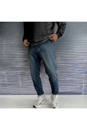 شلوار جین آبی مردانه پاچه تنگ جین بلند کد 784563038