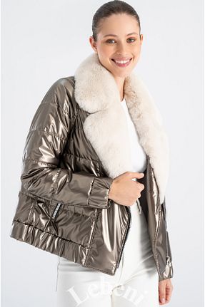 کاپشن سایز بزرگ طوسی زنانه کلاسیک Lebeni - کد 785306881