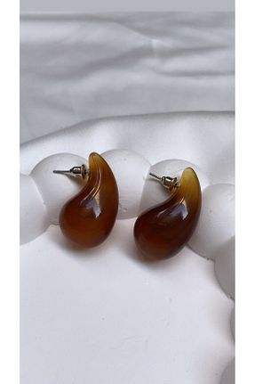 گوشواره استیل (فولاد) قهوه ای زنانه اکریلیک Accessories - کد 770435353