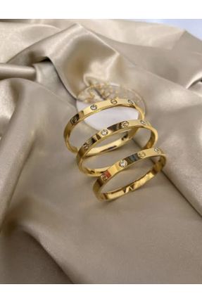 دستبند استیل طلائی زنانه استیل ضد زنگ کد 760599581