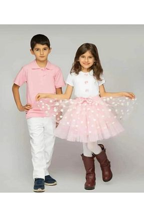 ست بالاتنه و پائین تنه صورتی بچه گانه بافتنی Nacar - کد 646037341