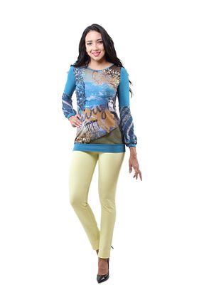 شلوار زرد زنانه لیکرا Dodona - کد 37260551