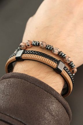 دستبند جواهر رنگی مردانه سنگ طبیعی Richard Jewell - کد 800997688