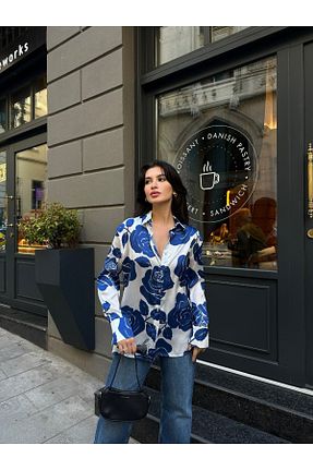 پیراهن سفید زنانه اورسایز Vuntal BUTİK - کد 801249185