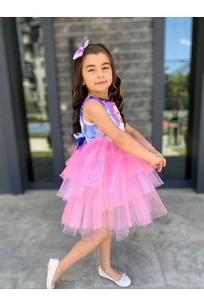 لباس مجلسی و فارغ التحصیلی صورتی بچه گانه پلی استر Genel Markalar - کد 801390479