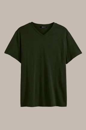 تی شرت خاکی مردانه پنبه (نخی) یقه هفت رگولار تکی پوشاک ورزشی کد 679661992