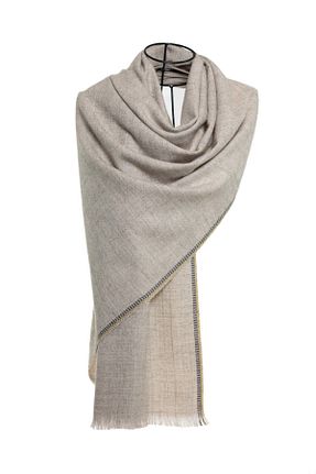 شال سرمه ای زنانه Kesik Elyaf CASHMERE AND SİLK MAWLANA - کد 515112840