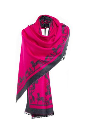 شال صورتی زنانه کشمیر CASHMERE AND SİLK MAWLANA - کد 437124158
