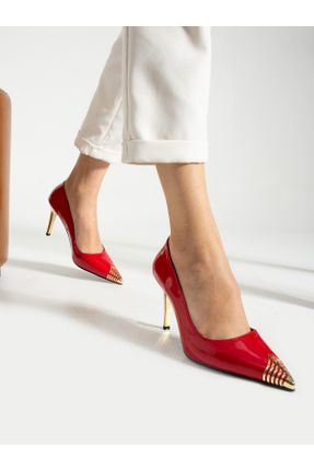 کفش پاشنه بلند کلاسیک قرمز زنانه پاشنه نازک پاشنه متوسط ( 5 - 9 cm ) کد 802010581