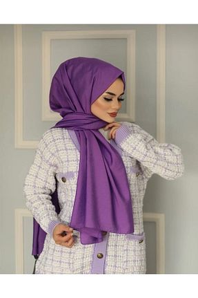 شال بنفش زنانه جاز İPEKSCARF - کد 467405077