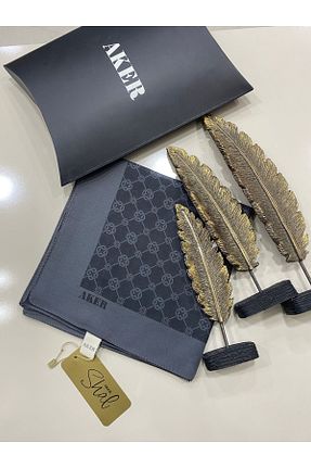 روسری طوسی پلی استر Aker - کد 795532984