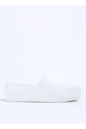 دمپائی سفید زنانه پاشنه ساده پاشنه متوسط ( 5 - 9 cm ) کد 801994483