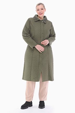 کاپشن سایز بزرگ خاکی زنانه کلاسیک VETRE - کد 801390822