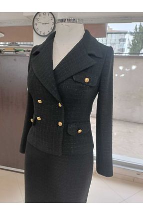 کت بلیزر مشکی زنانه پارچه ÖZEL DİKİM - کد 801412702