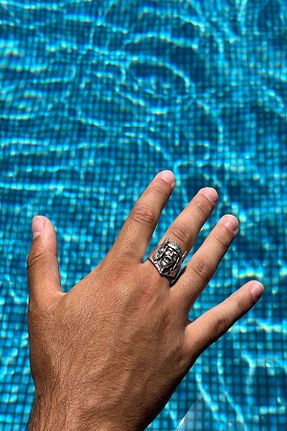 انگشتر جواهر مردانه روکش نقره MOONİ ACCESSORİES - کد 221410980